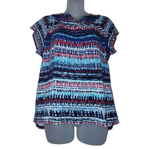 Rafaella STUDIO Women's Multicolor Short Sleeve Top Size 2X BG12